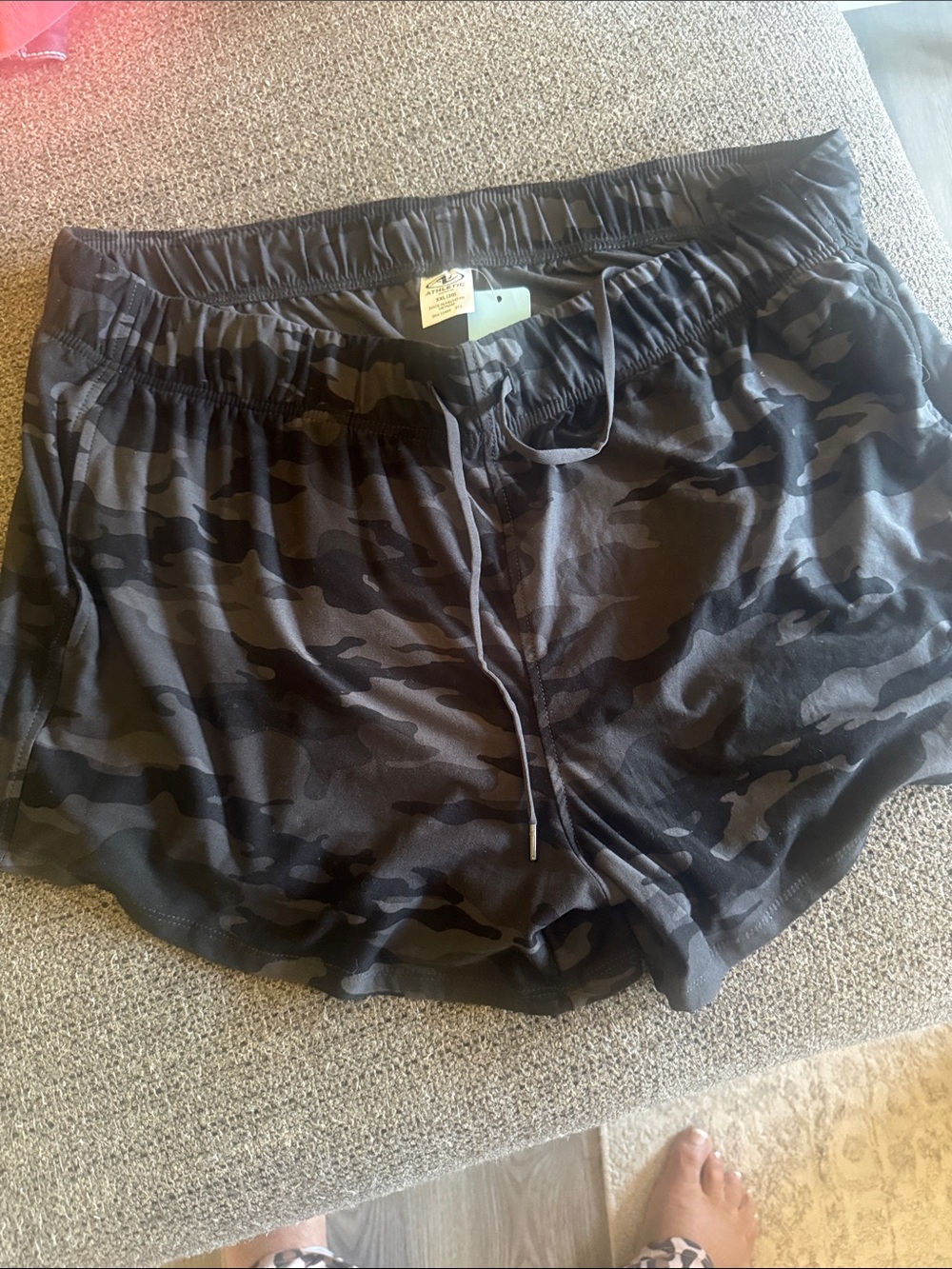 Athletic Works Women’s Black & Gray Camo Athletic Shorts